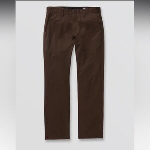 5/$25 Volcom FRICKIN MODERN STRETCH CHINO PANTS - DARK BROWN